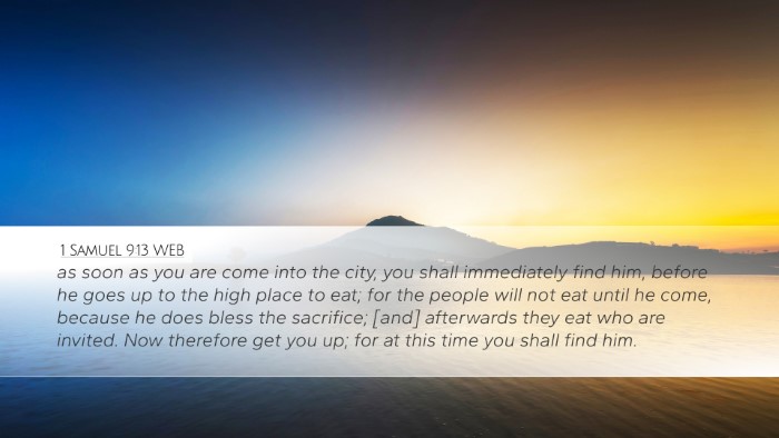 1 Samuel 9:13 WEB Bible Verse Image
