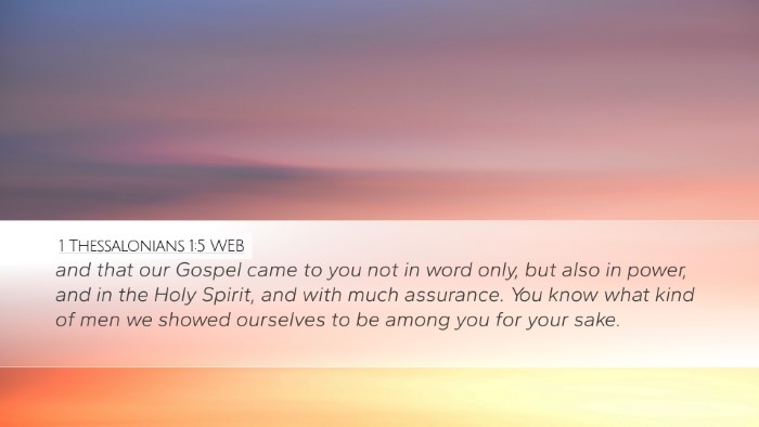 1 Thessalonians 1:5 WEB Bible Verse Image