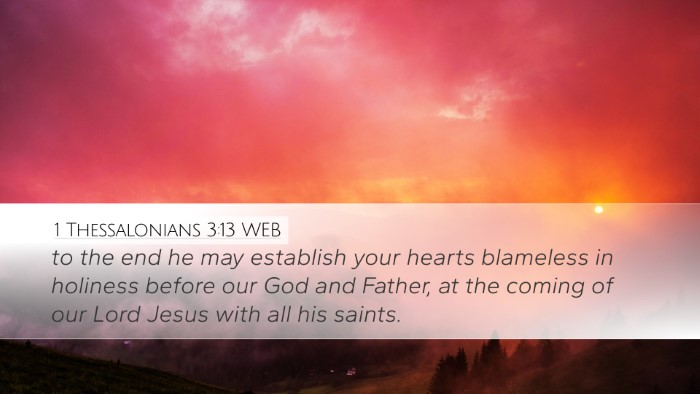 1 Thessalonians 3:13 WEB Bible Verse Image