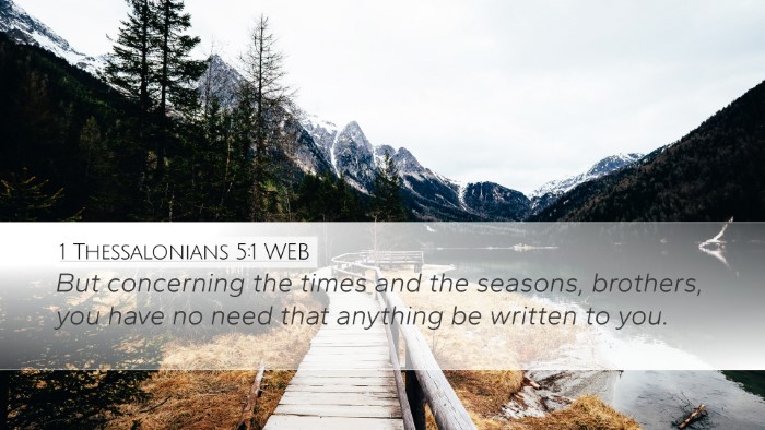 1 Thessalonians 5:1 WEB Bible Verse Image