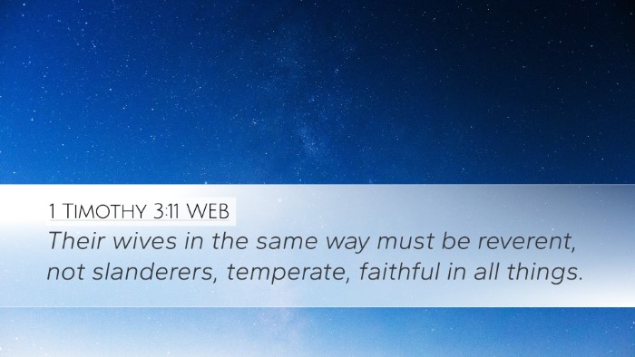 1 Timothy 3:11 WEB Bible Verse Image