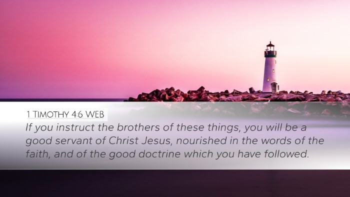 1 Timothy 4:6 WEB Bible Verse Image