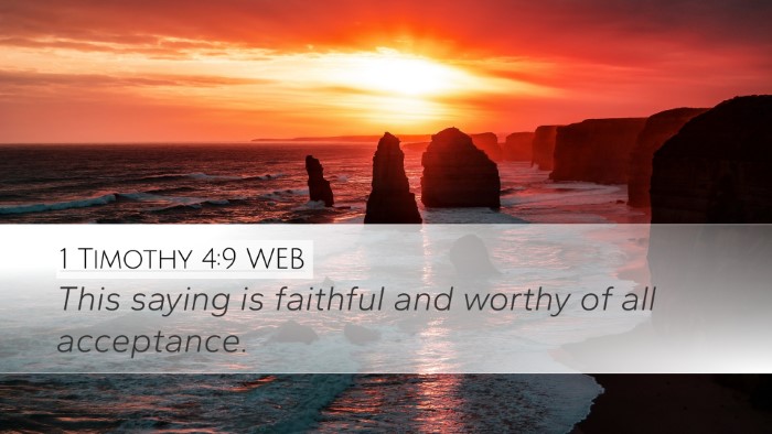 1 Timothy 4:9 WEB Bible Verse Image