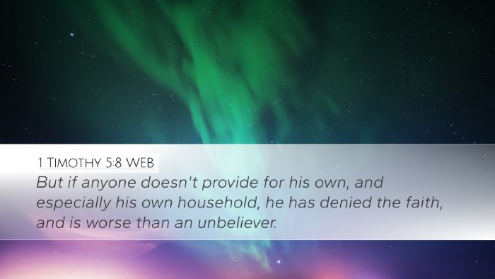 1 Timothy 5:8 WEB Bible Verse Image