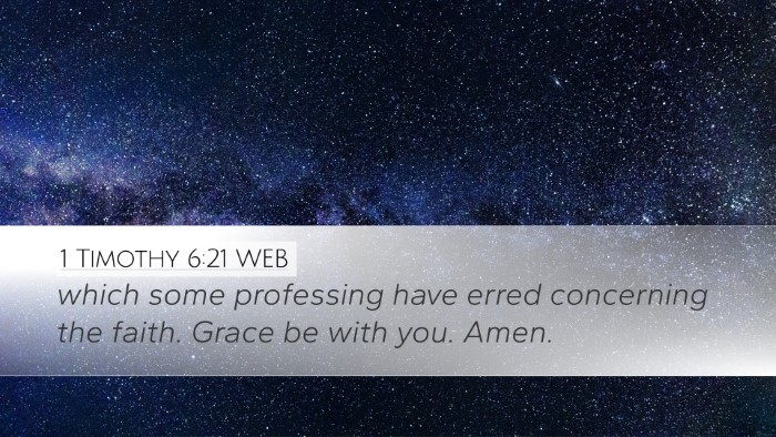 1 Timothy 6:21 WEB Bible Verse Image