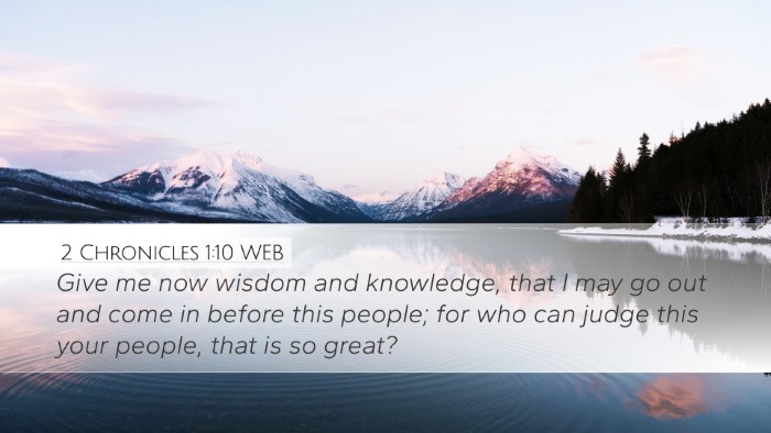 2 Chronicles 1:10 WEB Bible Verse Image