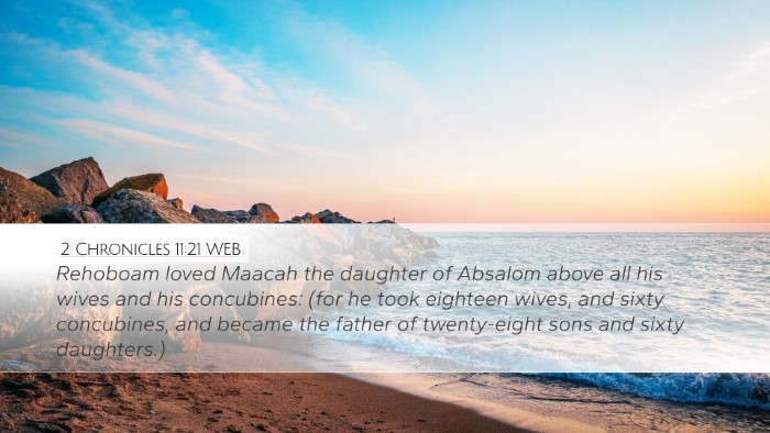 2 Chronicles 11:21 WEB Bible Verse Image