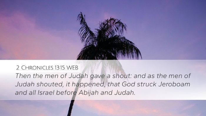 2 Chronicles 13:15 WEB Bible Verse Image
