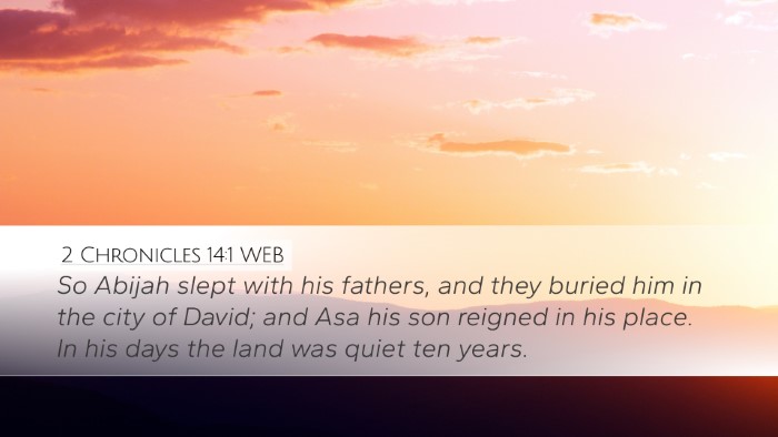 2 Chronicles 14:1 WEB Bible Verse Image
