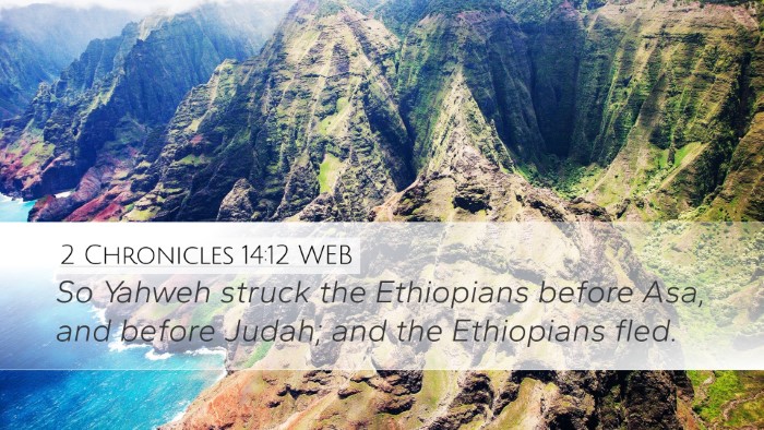 2 Chronicles 14:12 WEB Bible Verse Image
