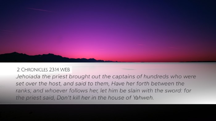 2 Chronicles 23:14 WEB Bible Verse Image