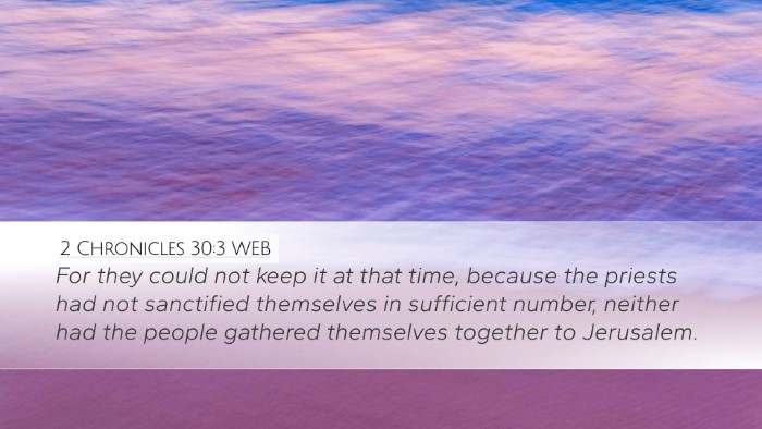 2 Chronicles 30:3 WEB Bible Verse Image