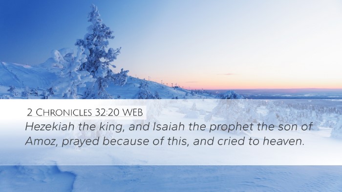 2 Chronicles 32:20 WEB Bible Verse Image