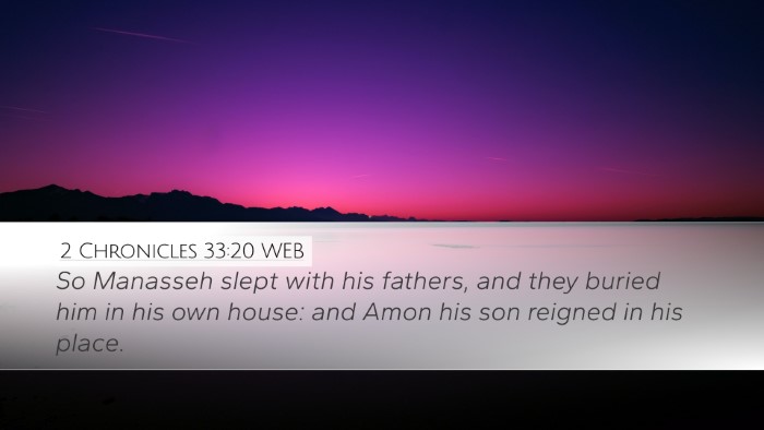 2 Chronicles 33:20 WEB Bible Verse Image