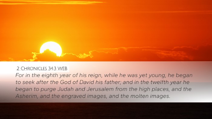 2 Chronicles 34:3 WEB Bible Verse Image
