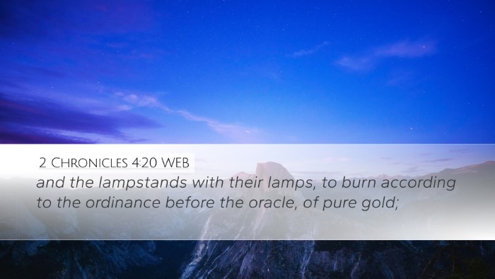 2 Chronicles 4:20 WEB Bible Verse Image