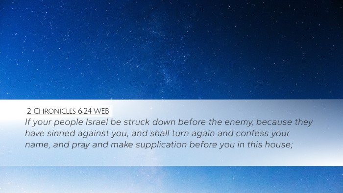 2 Chronicles 6:24 WEB Desktop Wallpaper - If your people Israel be struck down before the - Desktop Bible Verse Wallpaper