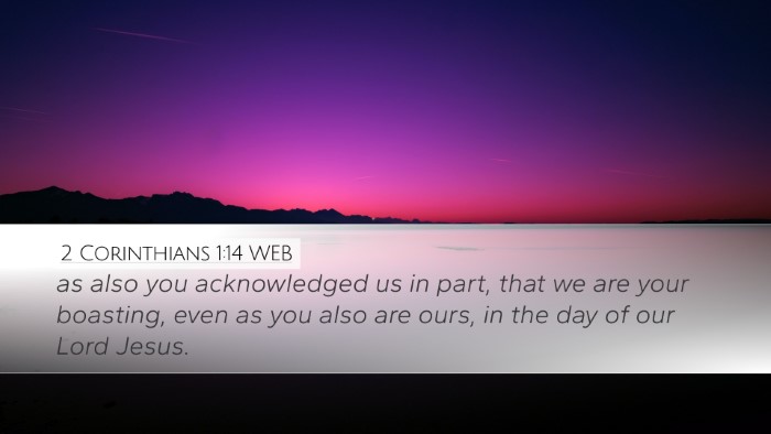 2 Corinthians 1:14 WEB Bible Verse Image