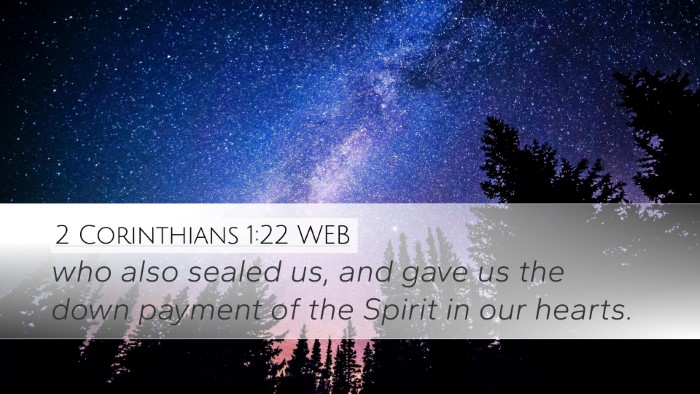 2 Corinthians 1:22 WEB Bible Verse Image