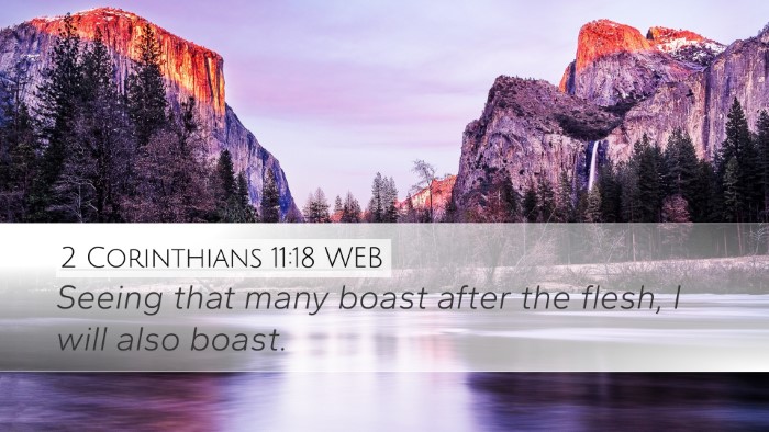 2 Corinthians 11:18 WEB Desktop Wallpaper - Seeing that many boast after the flesh, I will - Desktop Bible Verse Wallpaper