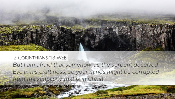 2 Corinthians 11:3 WEB Bible Verse Image