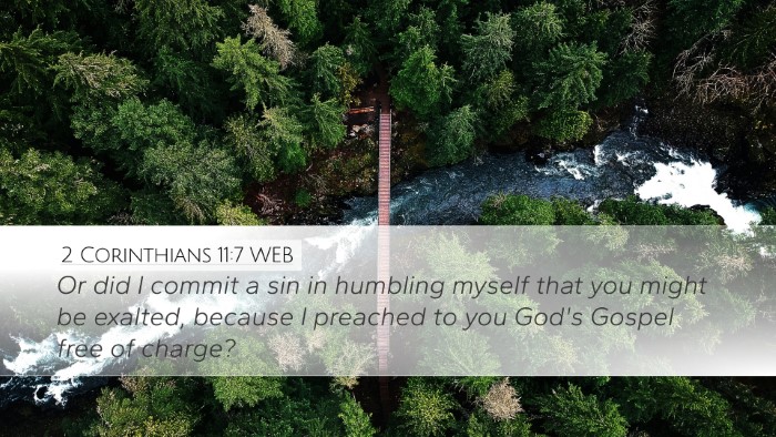 2 Corinthians 11:7 WEB Bible Verse Image