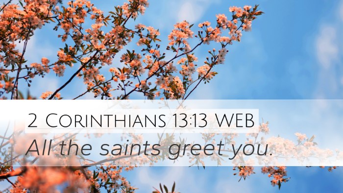 2 Corinthians 13:13 WEB Bible Verse Image