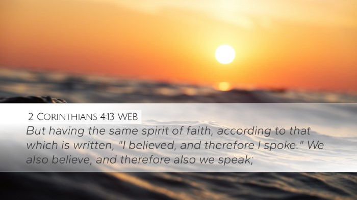 2 Corinthians 4:13 WEB Bible Verse Image