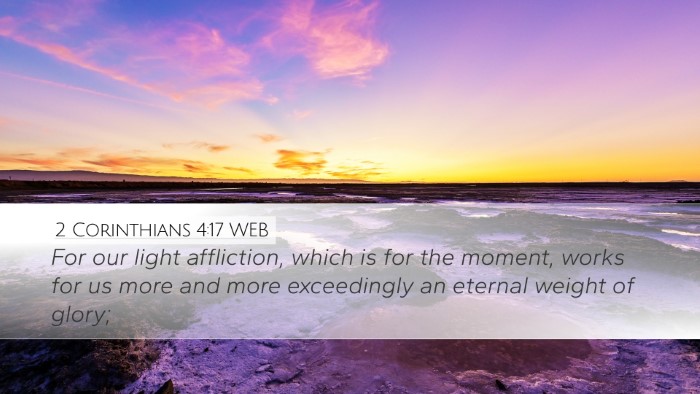 2 Corinthians 4:17 WEB Bible Verse Image