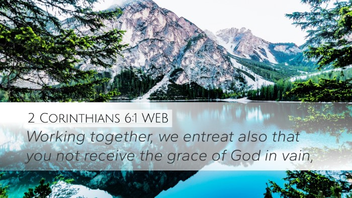 2 Corinthians 6:1 WEB Bible Verse Image