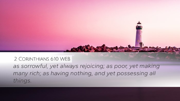 2 Corinthians 6:10 WEB Bible Verse Image