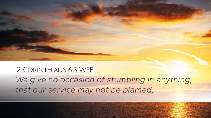 2 Corinthians 6:3 WEB Bible Verse Image