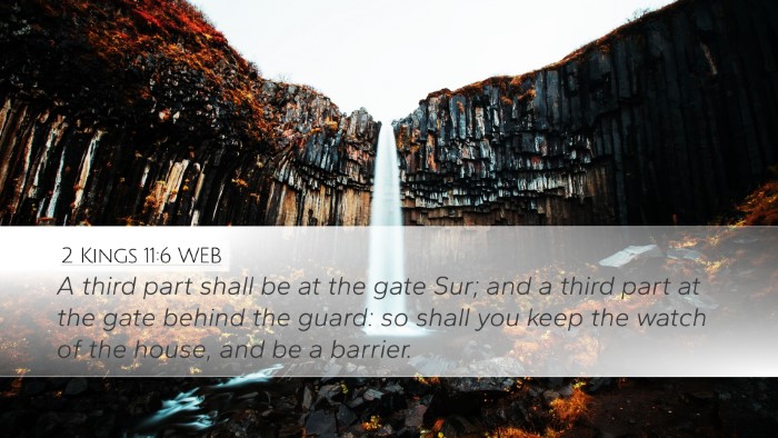 2 Kings 11:6 WEB Desktop Wallpaper - A third part shall be at the gate Sur; and a - Desktop Bible Verse Wallpaper
