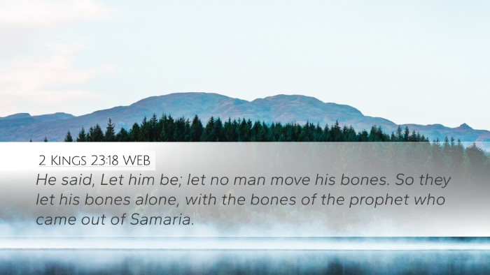 2 Kings 23:18 WEB Desktop Wallpaper - He said, Let him be; let no man move his bones. - Desktop Bible Verse Wallpaper