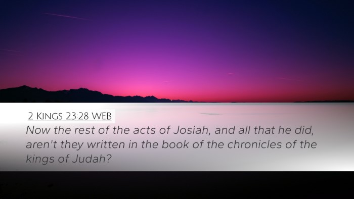 2 Kings 23:28 WEB Desktop Wallpaper - Now the rest of the acts of Josiah, and all that - Desktop Bible Verse Wallpaper