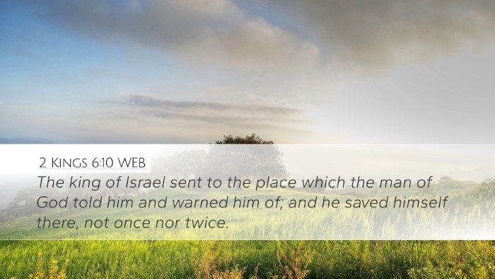 2 Kings 6:10 WEB Bible Verse Image