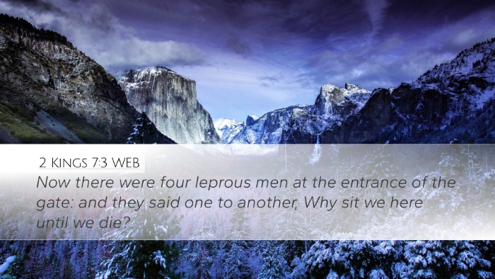 2 Kings 7:3 WEB Bible Verse Image