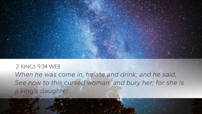 2 Kings 9:34 WEB Bible Verse Image