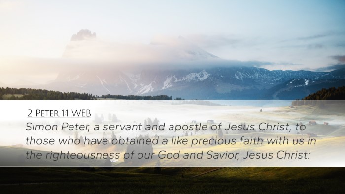 2 Peter 1:1 WEB Desktop Wallpaper - Simon Peter, a servant and apostle of Jesus - Desktop Bible Verse Wallpaper