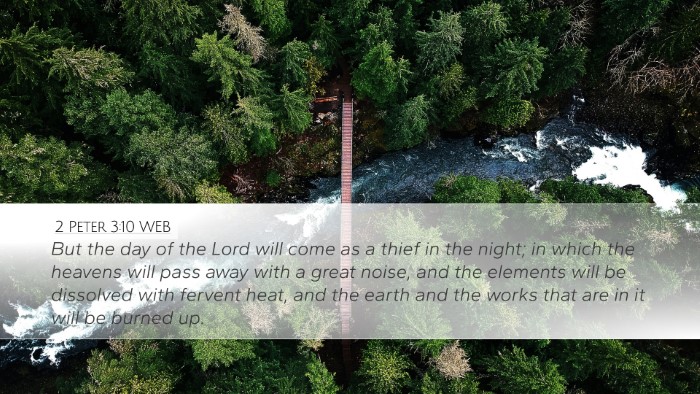 2 Peter 3:10 WEB Bible Verse Image