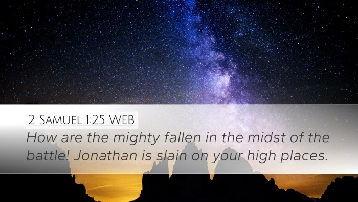 2 Samuel 1:25 WEB Bible Verse Image