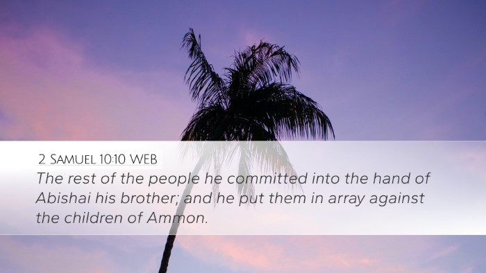 2 Samuel 10:10 WEB Bible Verse Image