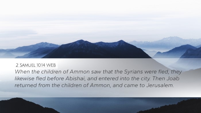2 Samuel 10:14 WEB Bible Verse Image