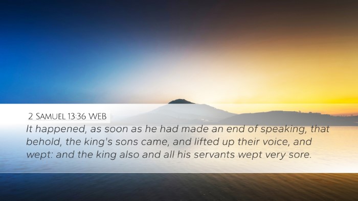 2 Samuel 13:36 WEB Bible Verse Image