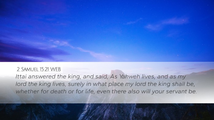 2 Samuel 15:21 WEB Bible Verse Image