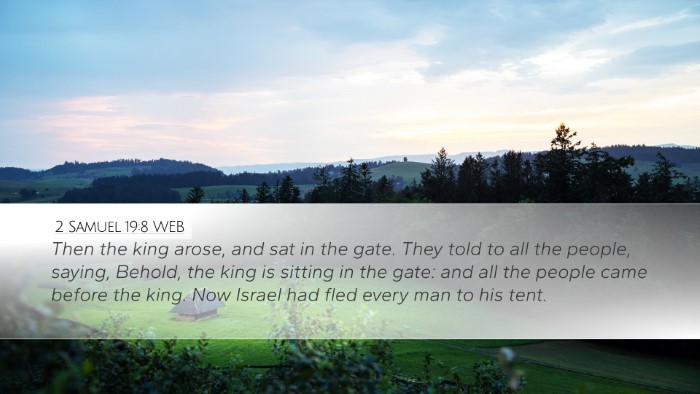 2 Samuel 19:8 WEB Bible Verse Image