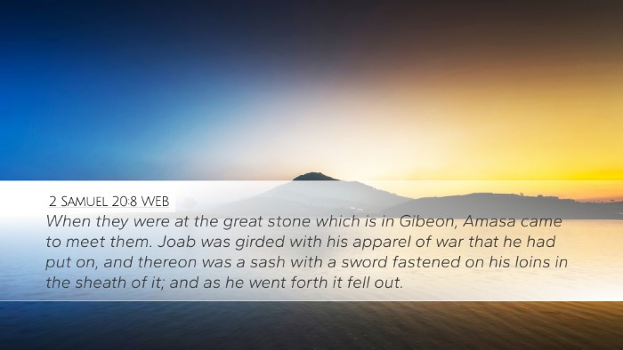 2 Samuel 20:8 WEB Desktop Wallpaper - When they were at the great stone which is in - Desktop Bible Verse Wallpaper