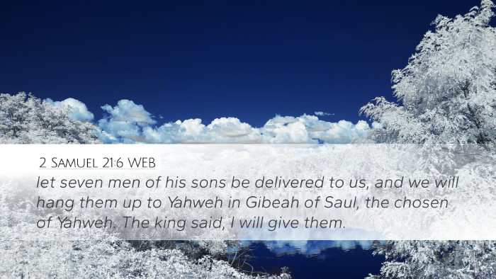 2 Samuel 21:6 WEB Bible Verse Image