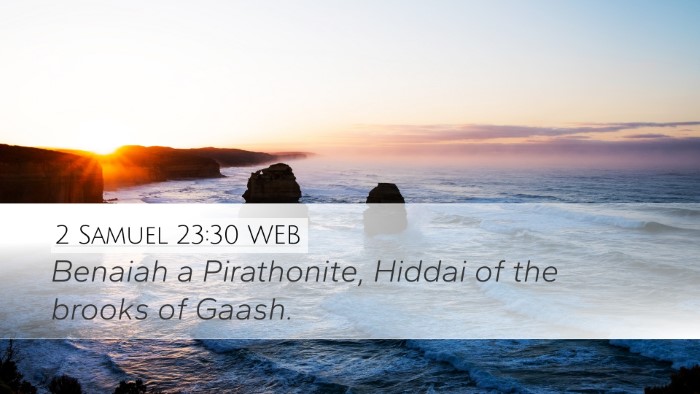 2 Samuel 23:30 WEB Bible Verse Image