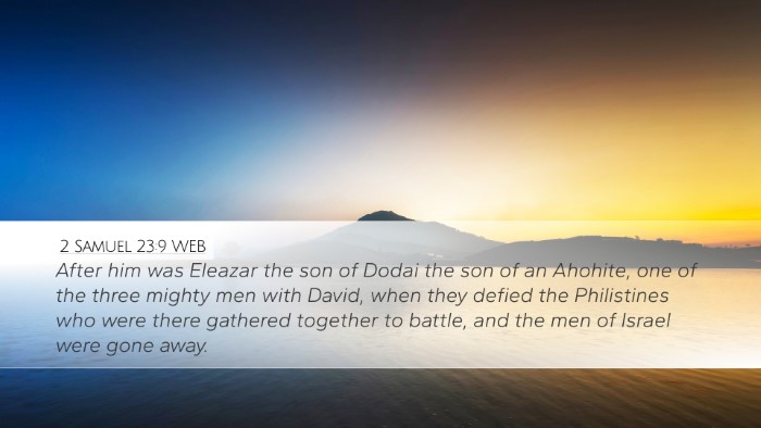 2 Samuel 23:9 WEB Bible Verse Image